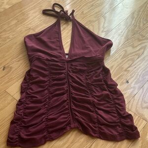 Festival Wear Burgundy Halter Top